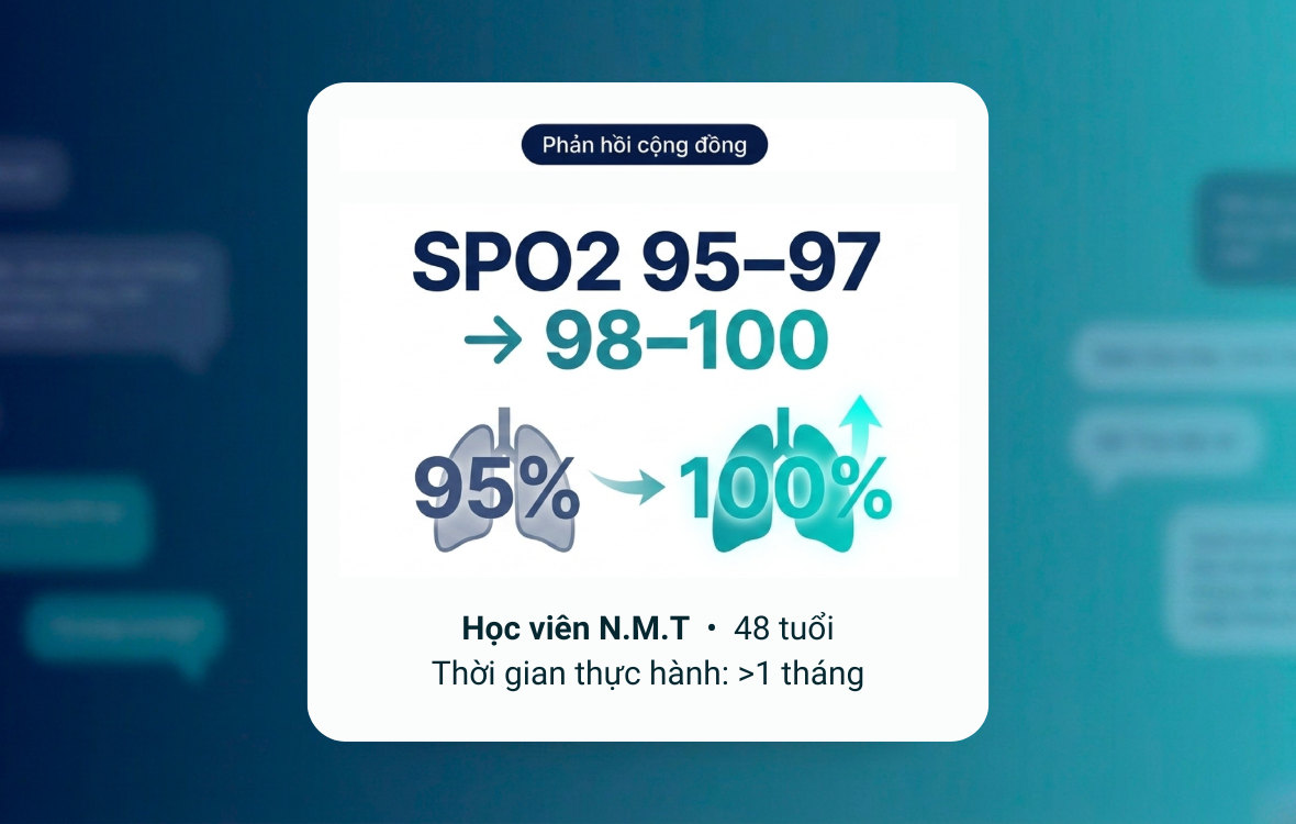 Từ phổi yếu đến SpO₂ ổn định hơn: học viên theo dõi cơ thể khi thực hành Haama Breath